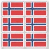 Noorse Vlagstickercollectie – Pakket van 6 Sticker (Voorkant)