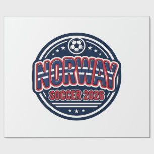 Noorse Voetbal 2026 Voetbal Vet Land Typografie Cadeaupapier