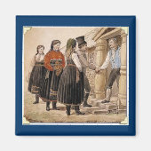 Noorse volkskostuums uit Telemark Regio Magneet (Voorkant)