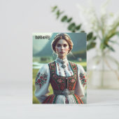 Noorse vrouw in traditionele Bunad-kleding Briefkaart (Staand voorkant)