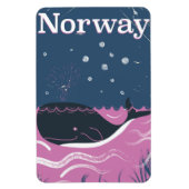 Noorse walvis vintage reisposter magneet (Verticaal)