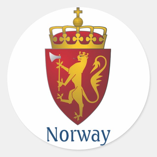 Noorse wapen Scandinavische heraldiek Ronde Sticker (Voorkant)