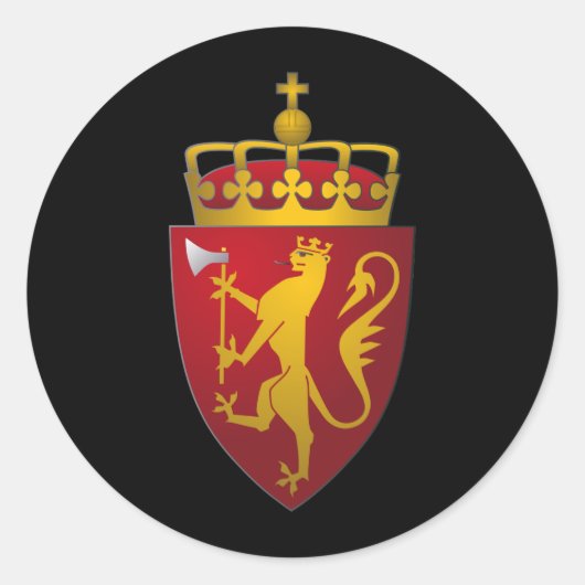 Noorse wapen Scandinavische heraldiek Ronde Sticker (Voorkant)