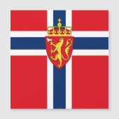 Noorse wapenschild op Noorse vlag, Noors (Voorkant)