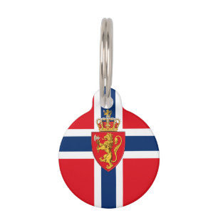 Noorse wapenschild op Noorse vlag, Noors 2 Huisdierpenning