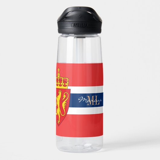 Noorse waterfles, Patriottische Noorse vlag Waterfles (Achterkant)