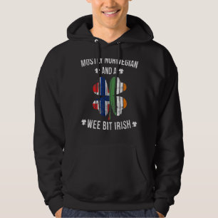 Noorse Wee Bit Irish Norway St Patricks Day Hoodie