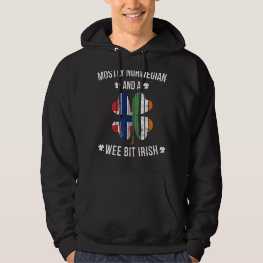 Noorse Wee Bit Irish Norway St Patricks Day Hoodie (Voorkant)