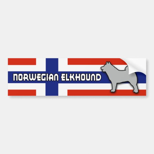 Noorse windhond met vlag bumpersticker (Voorkant)