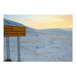 Noorse winter foto afdruk