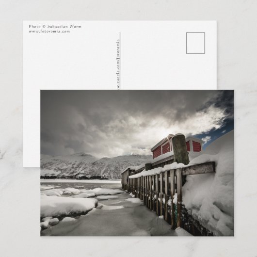 Noorse Winterfoto Briefkaart (Voorkant / Achterkant)
