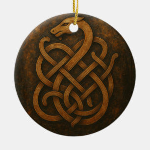 Noorse Wolf Sigil - Viking Rune Art op Zwarte Stee Keramisch Ornament