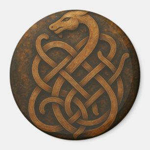 Noorse Wolf Sigil - Viking Rune Art op Zwarte Stee Magneet