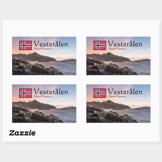 Noorse zeebaars rechthoekige sticker (Vel)