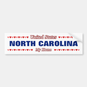 NOORTH CAROLINA - My Home - Verenigde Staten; hart Bumpersticker