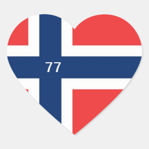 NOORWEGEN 77 HART STICKER