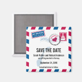 Noorwegen Air Mail Bruiloft Save the Date Magneet (Voorkant / Achterkant)