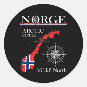 Noorwegen Arctische Cirkel - Pool Noord Noorwegen Ronde Sticker