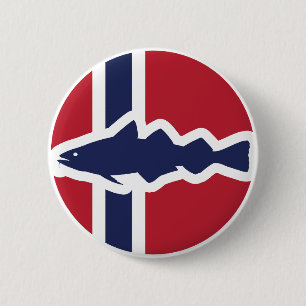 Noorwegen Atlantische kabeljauw Noorse nationale d Ronde Button 5,7 Cm