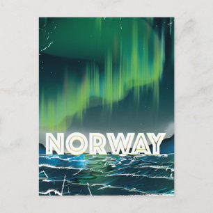 Noorwegen Aurora Noorderlicht Reisposter Briefkaart