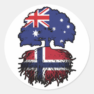 Noorwegen - Australische Australische boomstammen Ronde Sticker