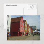 Noorwegen, Bergen, beschilderde huizen Briefkaart (Voorkant / Achterkant)