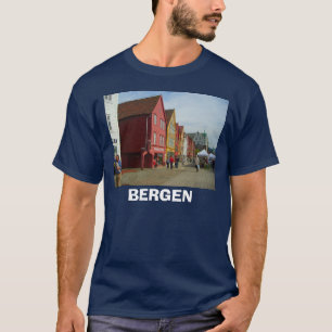 Noorwegen, Bergen, traditionele geschilde gebouwen T-shirt