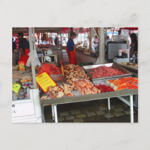 Noorwegen, Bergen vismarkt Briefkaart