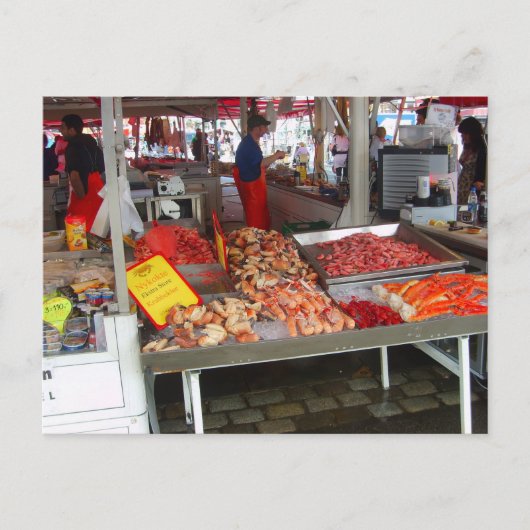 Noorwegen, Bergen vismarkt Briefkaart (Voorkant)