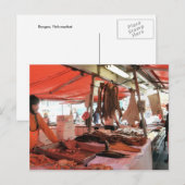 Noorwegen, Bergen vismarkt Briefkaart (Voorkant / Achterkant)
