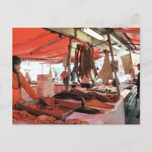 Noorwegen, Bergen vismarkt Briefkaart (Voorkant)