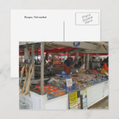 Noorwegen, Bergen vismarkt Briefkaart (Voorkant / Achterkant)