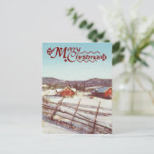  Noorwegen, boerderij met kerst Feestdagenkaart (Staand voorkant)