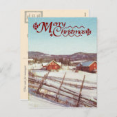  Noorwegen, boerderij met kerst Feestdagenkaart (Voorkant / Achterkant)