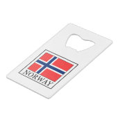 Noorwegen Creditkaart Flessenopener (Voorkant Gekanteld)