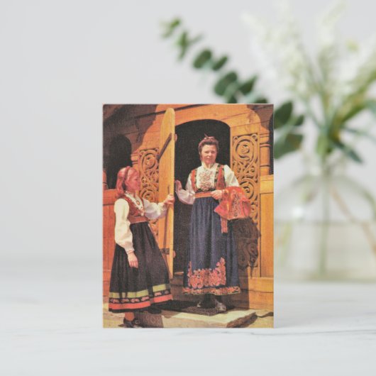  Noorwegen, dames in traditioneel kostuum Briefkaart (Staand voorkant)