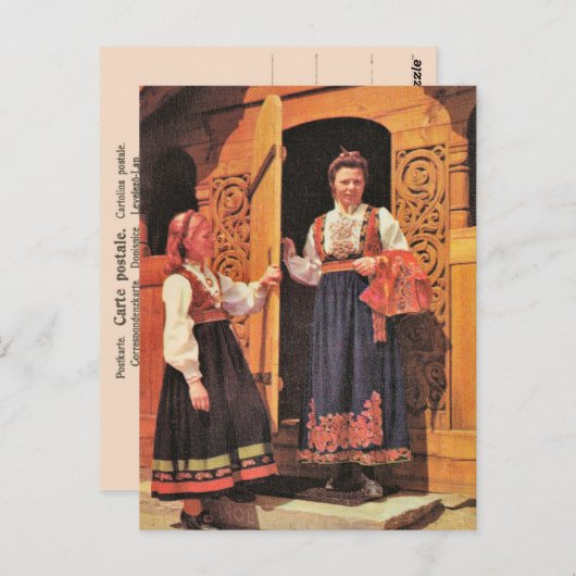  Noorwegen, dames in traditioneel kostuum Briefkaart (Voorkant / Achterkant)