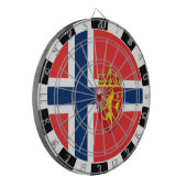 Noorwegen Dartboard, spelbord, Noorse vlag Dartbord (Voorkant Links)
