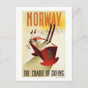 Noorwegen - De wieg van het Skiing Briefkaart