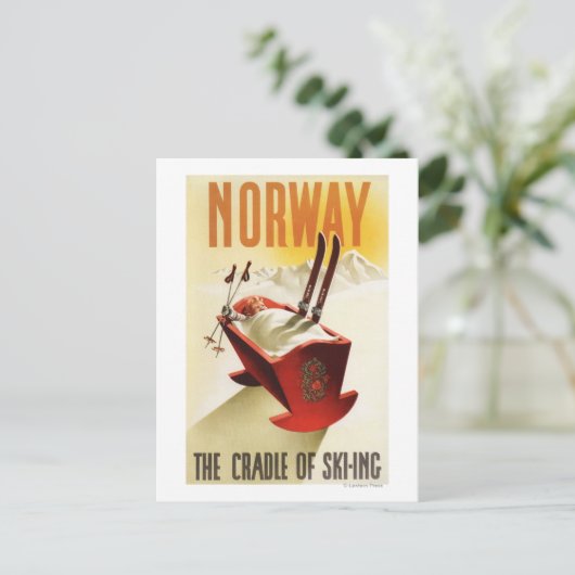 Noorwegen - De wieg van het Skiing Briefkaart (Staand voorkant)