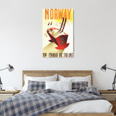 Noorwegen - De wieg van het Skiing Canvas Afdruk (Insitu (Slaapkamer))