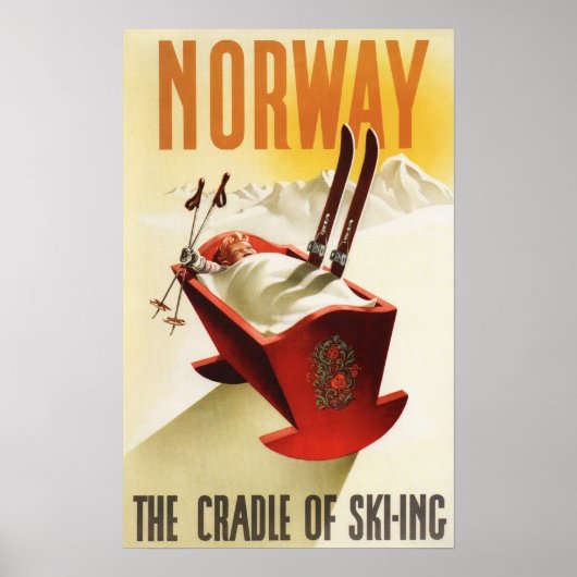 Noorwegen - De wieg van het Skiing Poster (Voorkant)
