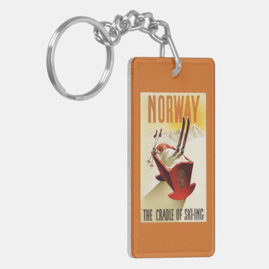 Noorwegen - De wieg van het Skiing Sleutelhanger (Voorkant Links)