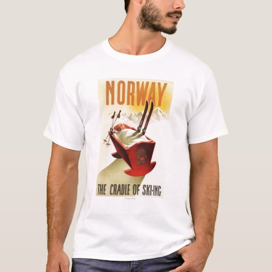 Noorwegen - De wieg van het Skiing T-shirt (Voorkant)