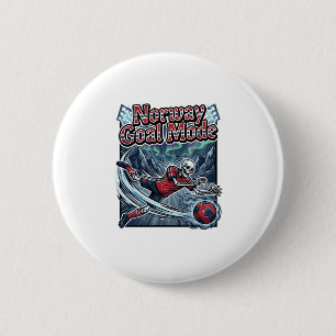Noorwegen Doel Modus Skelet Aanvaller Naties Stree Ronde Button 5,7 Cm