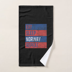 Noorwegen - Eat Sleep Norway Herhaal Handdoek