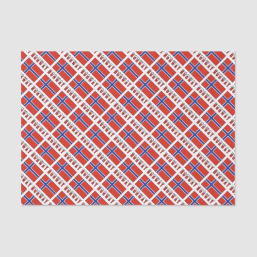 Noorwegen en de Noorse vlag Tissuepapier (Voorkant)
