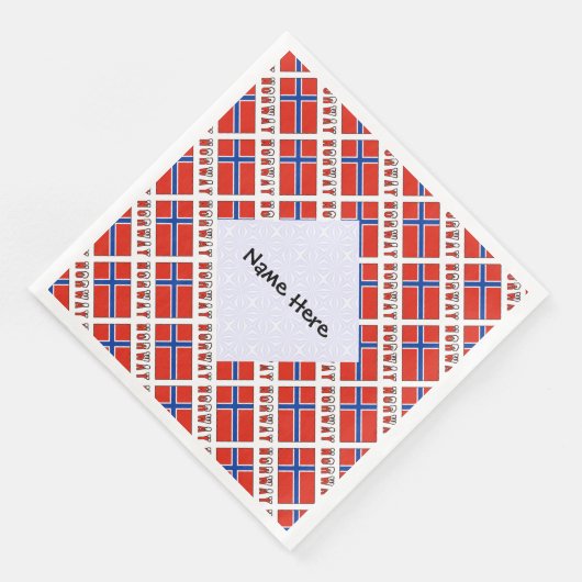 Noorwegen en Noorse vlag gepersonaliseerd Servet (Hoek)