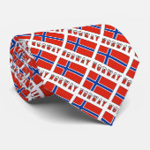 Noorwegen en Noorse vlag met Jouw naam Stropdas (Opgerold)