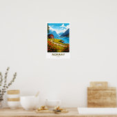 Noorwegen Europa Reisprint Poster (Keuken)